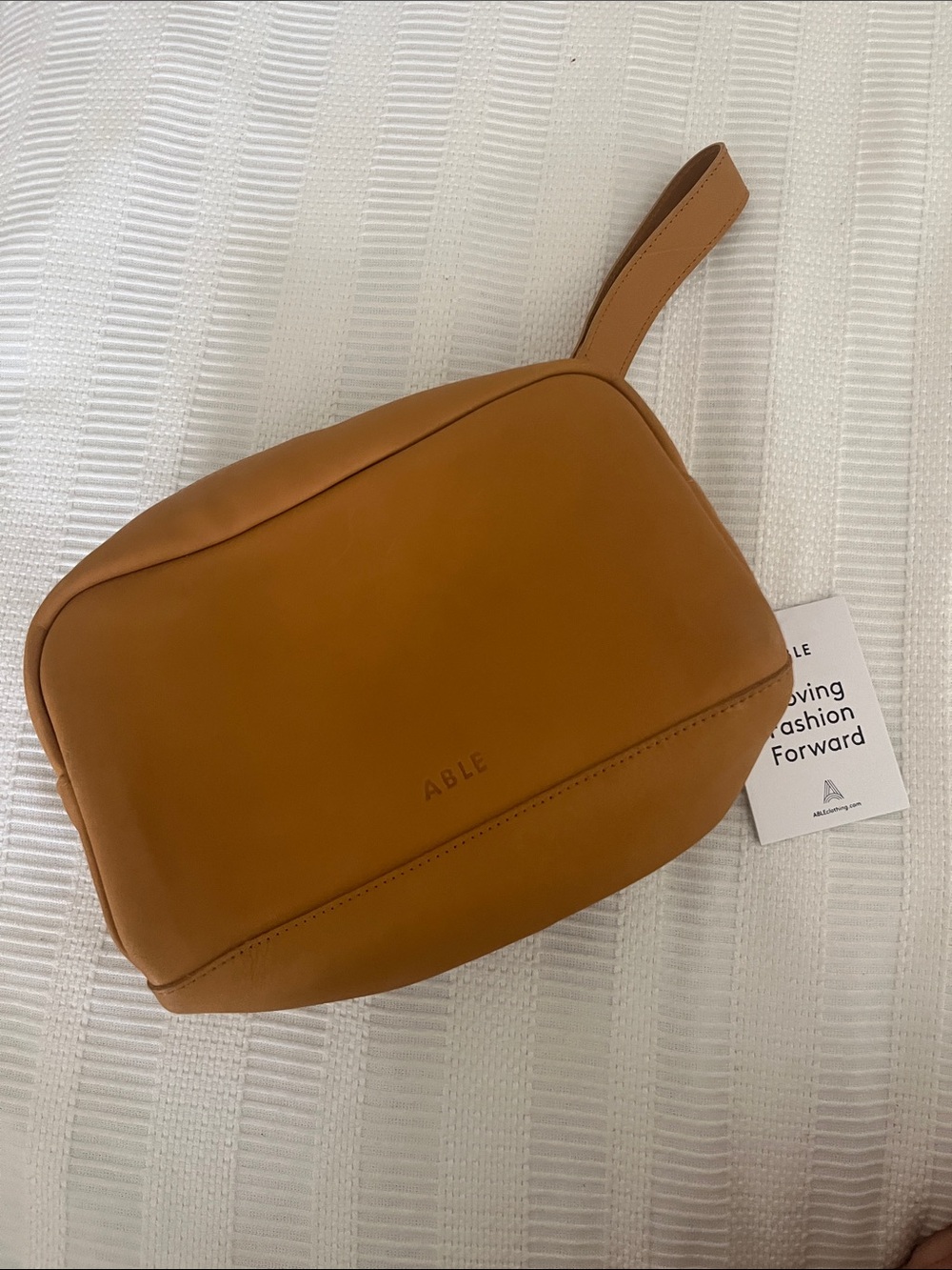 Able Leather Dopp Kit in Cognac Brown